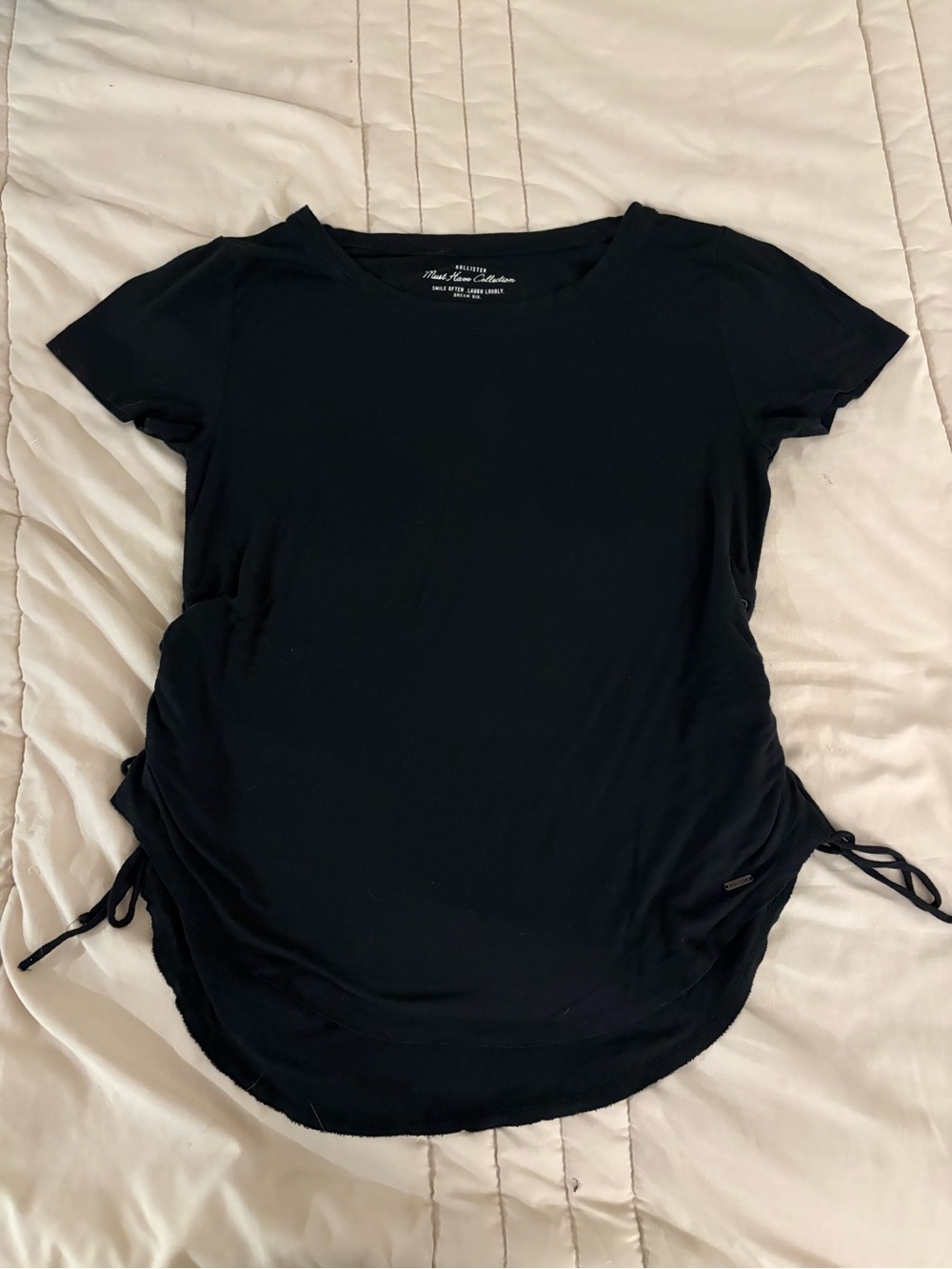 Hollister Women’s Black T-shirt with Side Ties